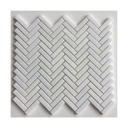 Herringbone mosaic tile 255x280mm white
