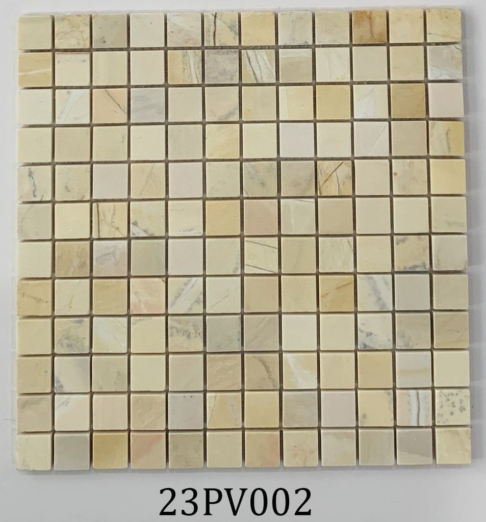 Square polished gold chip mosaic stone 23PV002