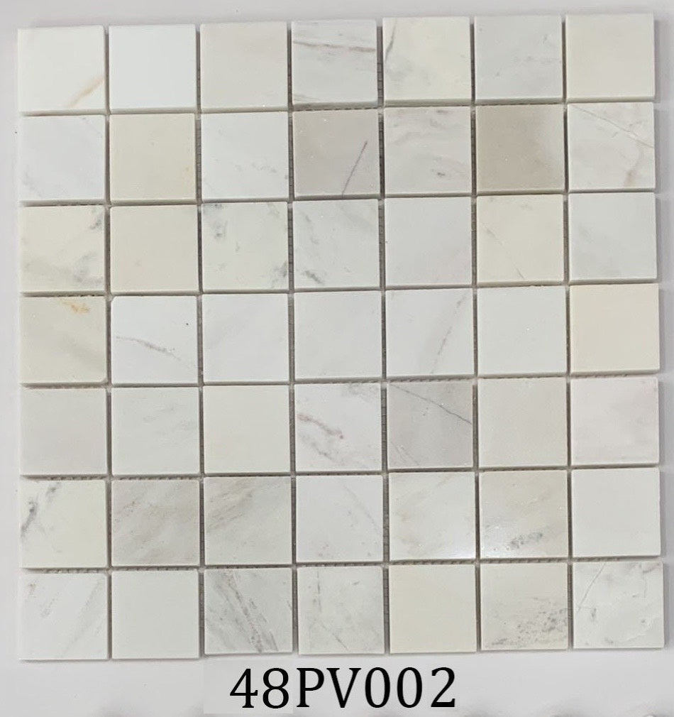 Square polished gold chip mosaic stone 48PV002