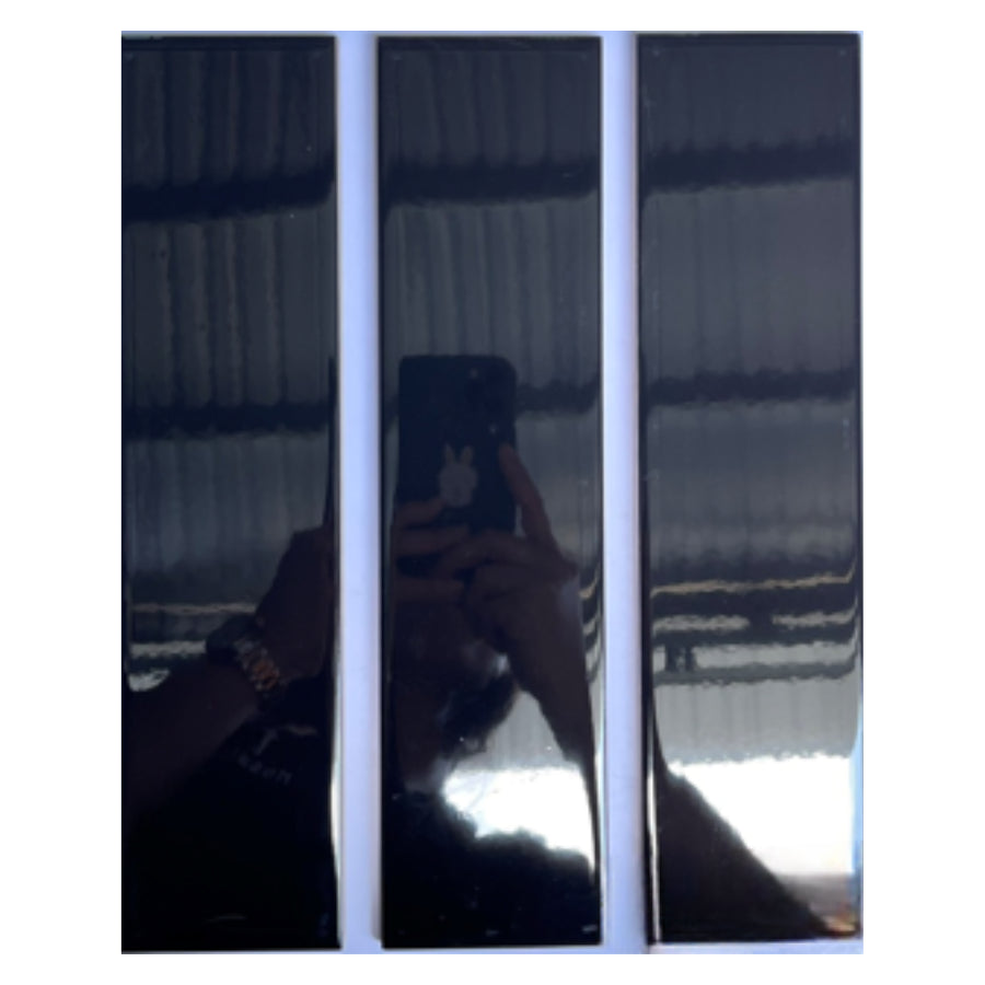 75x300mm Flat Black Glossy Tile 75307B