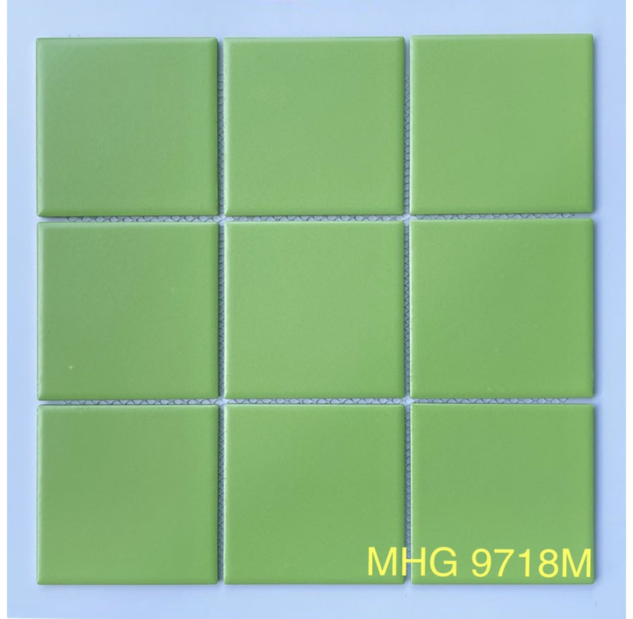 97x97mm green matte ceramic mosaic tile MHG 9718M