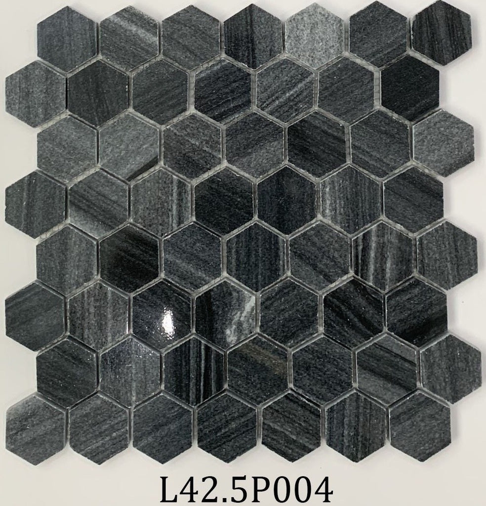 Hexagonal natural mosaic stone L425P004