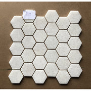 White salt hexagonal natural stone mosaic chip size 53x53 LUX-L53P005