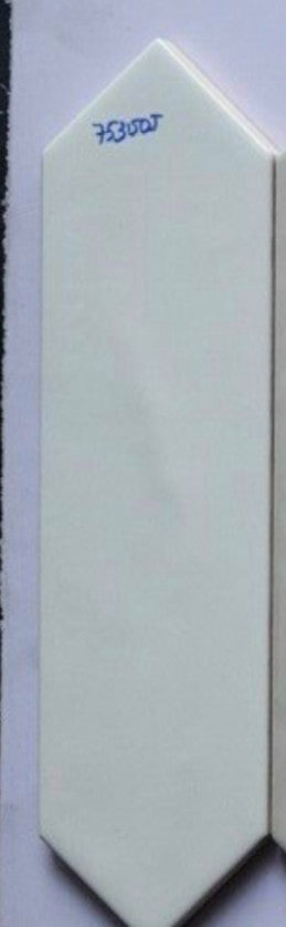 Glossy white molded brick with 4 sides, size 75x300mm M75300J