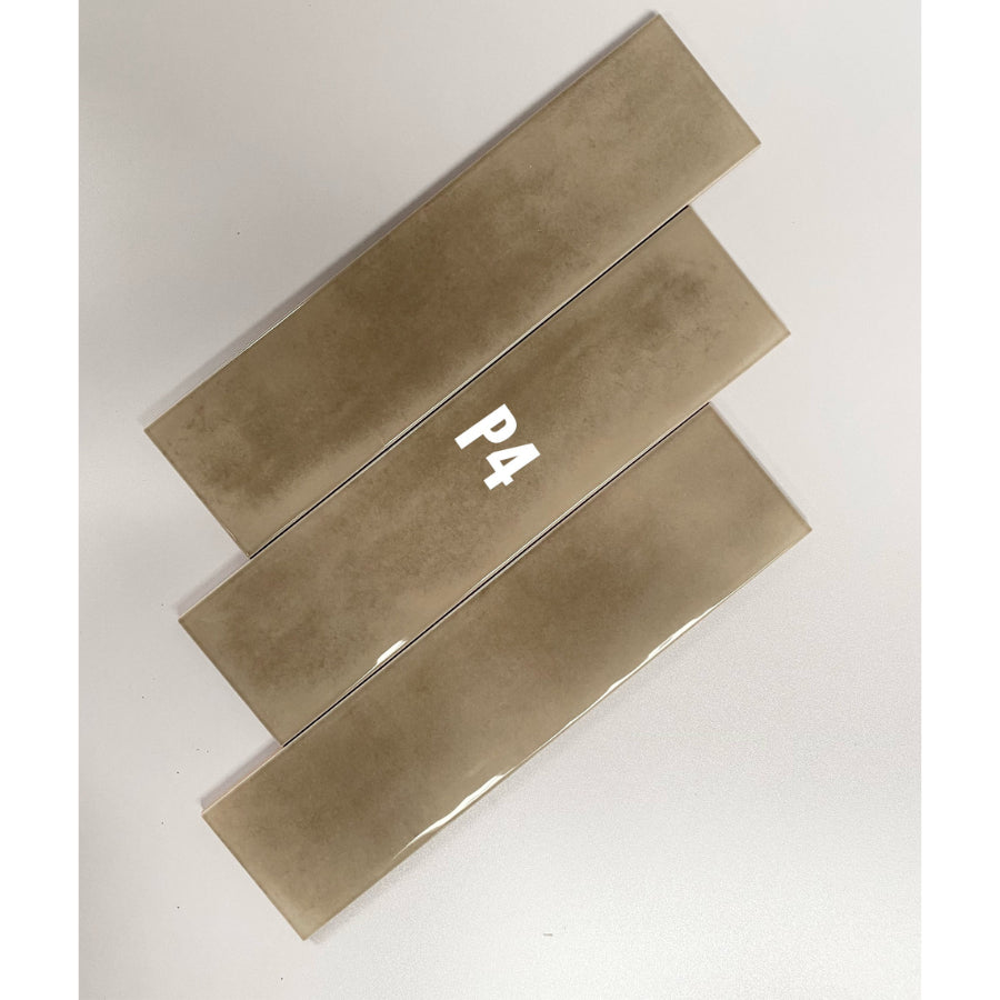 Brown glossy tile with curved surface 75x300mm M7532P4