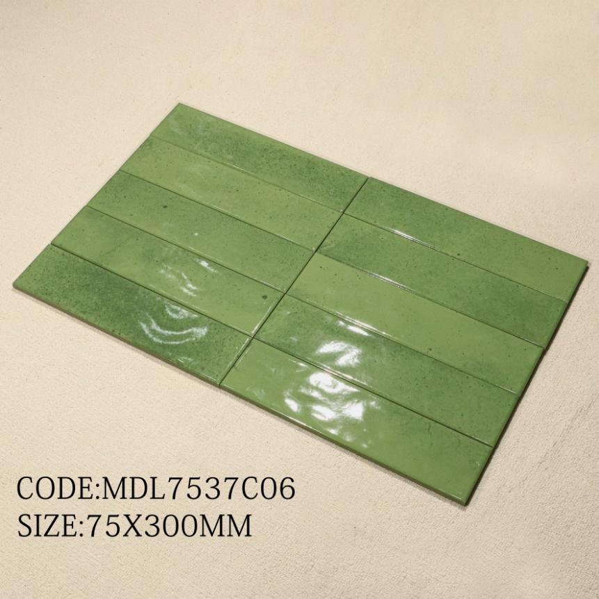 Porcelain glossy tile 75x300mm code MDL7537C06