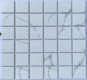 White ceramic mosaic tile with cloud pattern 48x48mm MHG P48M01