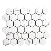 White Cloud Pattern Hexagonal Mosaic Tile P56M01