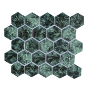 Moss Green Hexagonal Mosaic Tile P59M02
