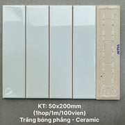 Flat glossy white tile KT 50x200 PSTA50200