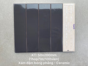 Flat glossy dark gray tile KT 50x200 PSTA50209