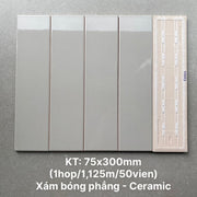 High-quality warm gray glossy flat tile KT 75x300mm PSTA75303
