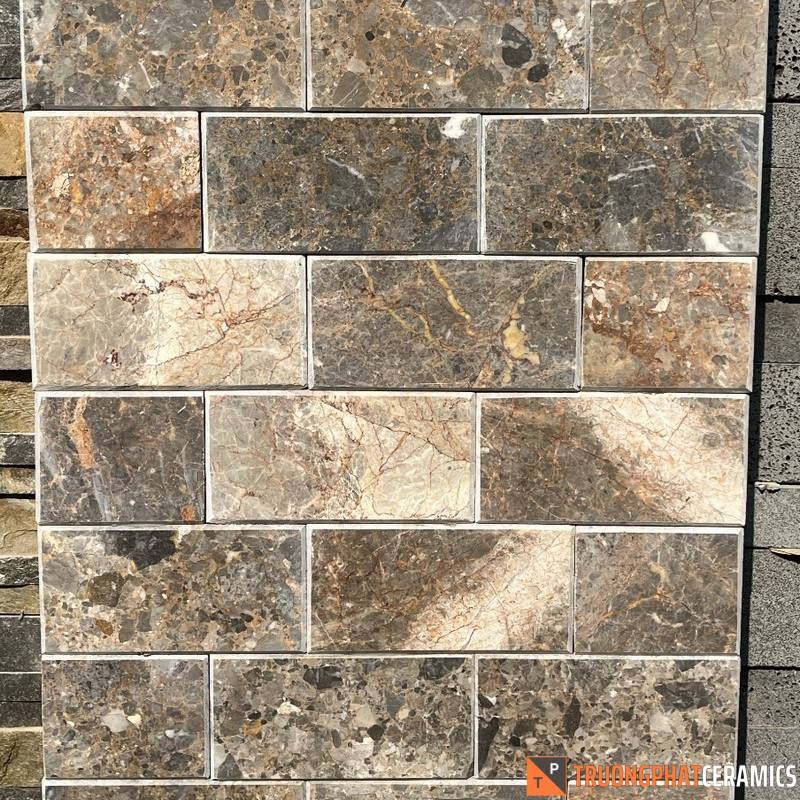 Đá ốp tường marble dăm kết 10×20 - Daisan Mart