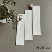 Vietnamese tile, glossy cream white, size 75x300 mm, FB00312M_SA, Type 1 (1 box/ 50 tiles/ 1.125m2)