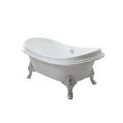 Enameled cast iron floor-standing bathtub, silver plated legs FBY1756PTNEW