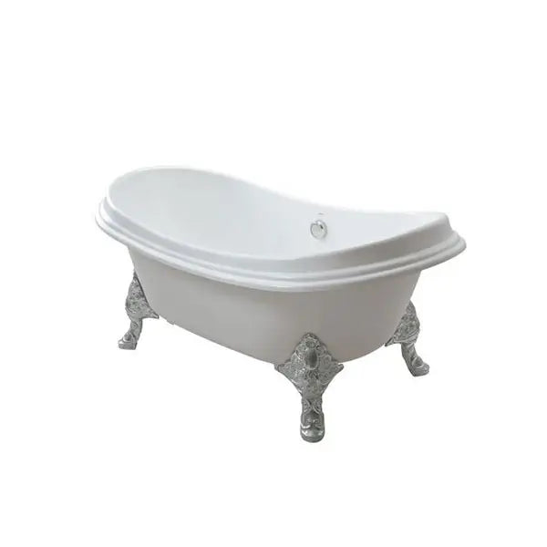 Enameled cast iron floor-standing bathtub, silver plated legs FBY1756PTNEW