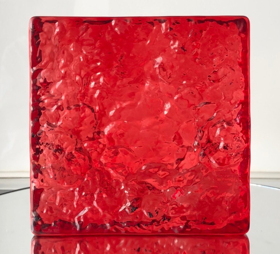 SP3-2 Red Solid Glass Brick