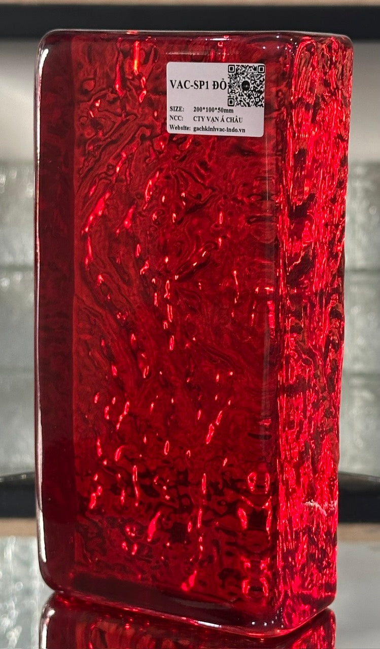 SP1 Red Solid Glass Brick