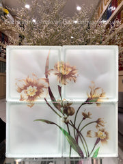 GLASS BRICK FLOWER SET