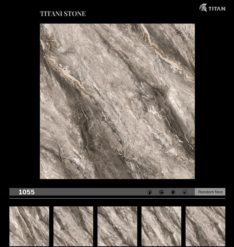100×100 cm Catalan marble tile, brown and white 1055