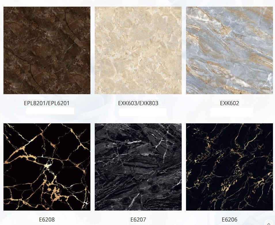 Eleven 60x60 and 80x80cm tiles