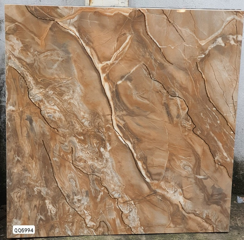 60×60 RoyalCeramic floor tiles with orange-yellow marble pattern QQ6994