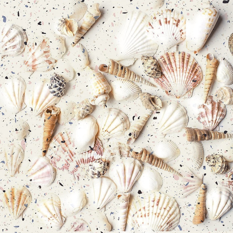 Dong Tam 20×20 brown swimming pool tiles with shell shape 2020MARINA003