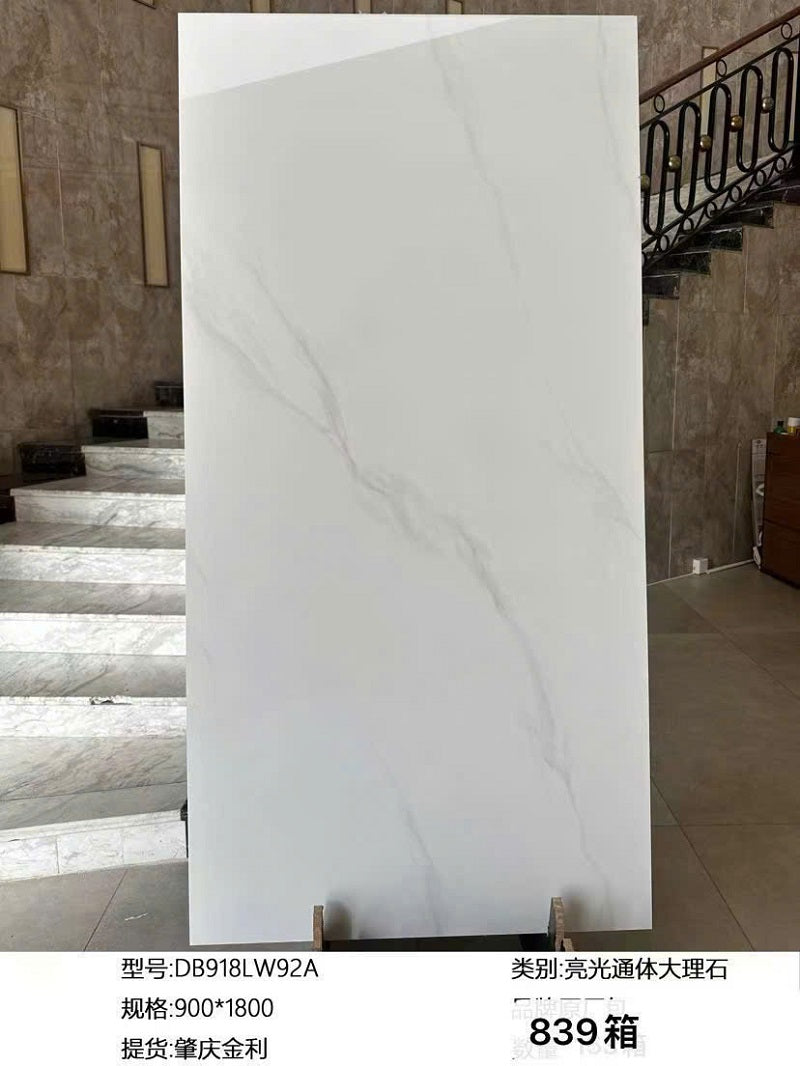 90x180cm Chinese Tiles, Light White Marble Grain 918LW92A