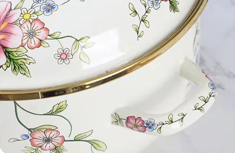 Set of 4 High-Quality Enamel Pots - For Family Kitchens