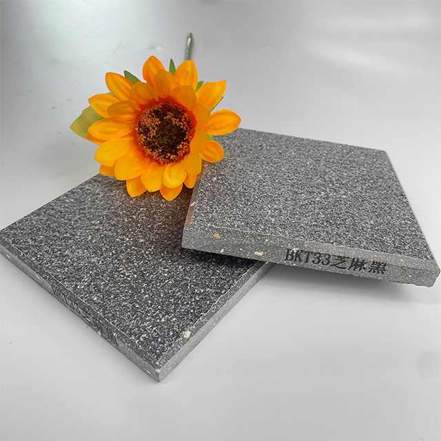 Modern outdoor porcelain tiles with granite pattern and anti-slip black sesame color for outdoor flooring 