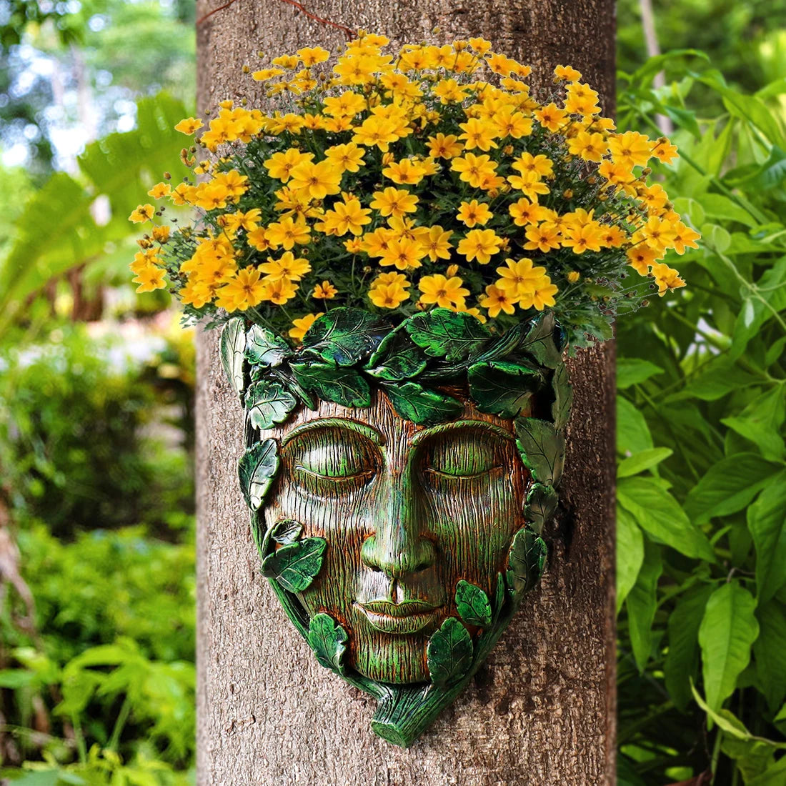 Unique Human Face Tree Ornament - Halloween Home Decor & Garden Decor for Outside, Fit Patio Resin Craft Ornament - Daisan Mart