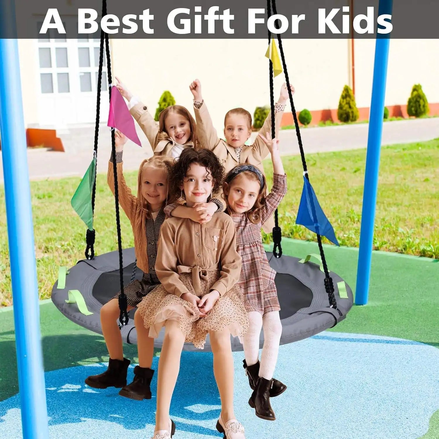 Zoshine Single Color Professional Fabric Tree Swing Hot Sale Cheap Price Outdoor Gray Color Fabric Tree Swing for Children Use - Daisan Mart