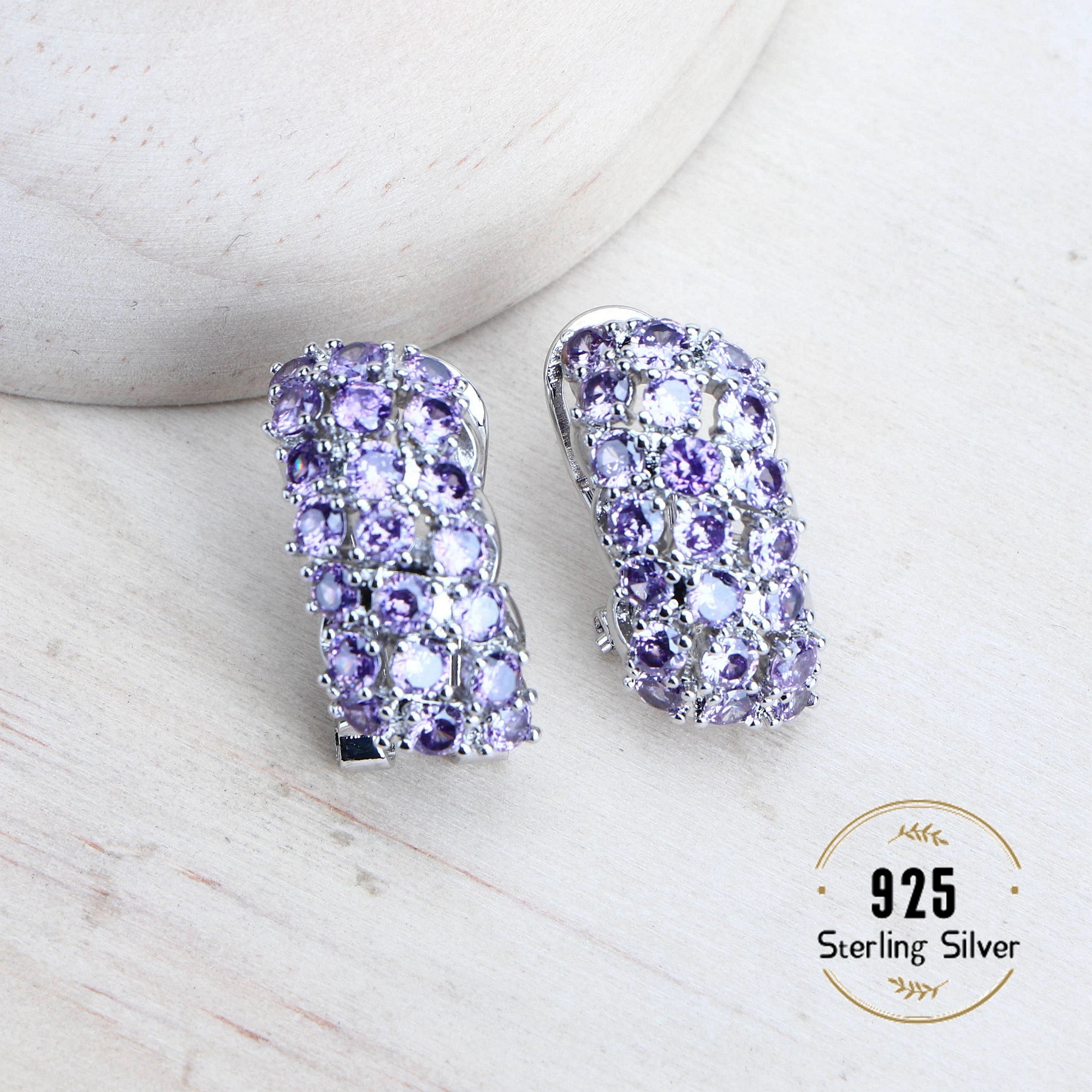 Bộ Trang Sức Cưới Nữ Bạc 925 Đá Tím Sang Trọng