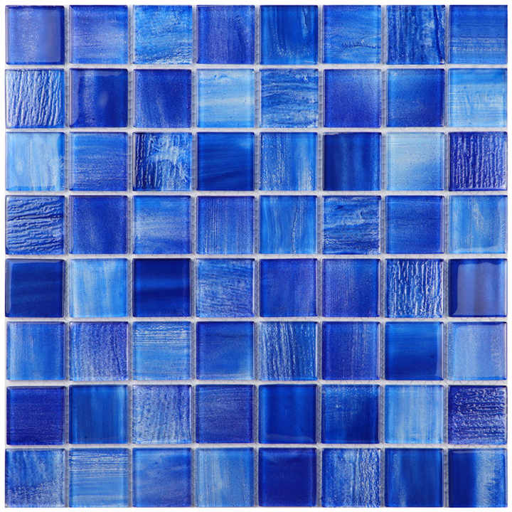 New decorative blue creative glass mosaic tiles for bathroom 