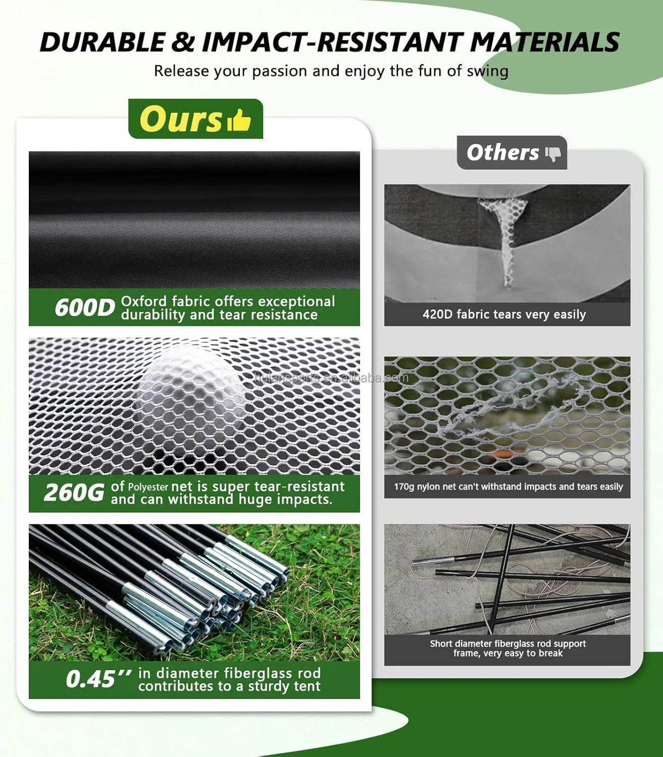 Indoor &amp; Outdoor Golf Practice Net 10x7FT With Target