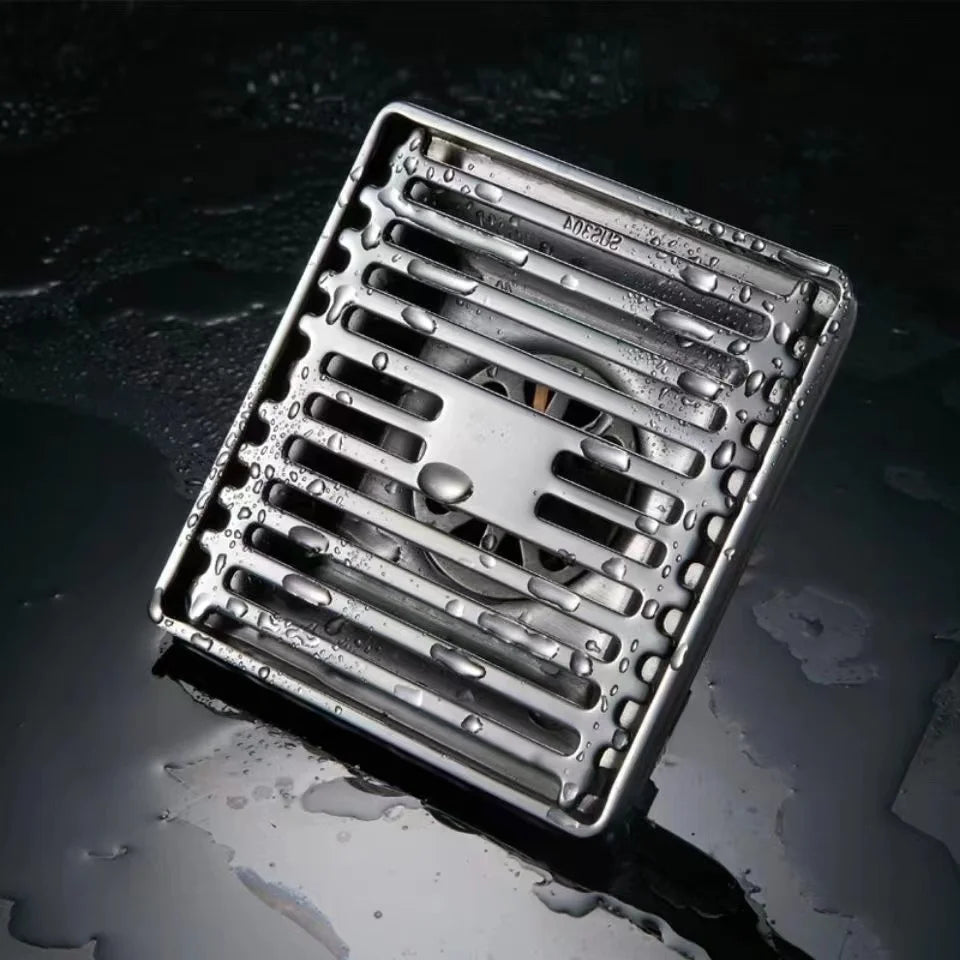 Square Anti-Odor Stainless Steel Bathroom Drains Toilet Balcony Shower Floor Drain With Tile Insert for Balcony Toilet Shower - Daisan Mart