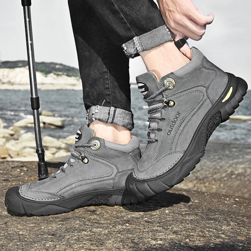 Luxury High-Top Black Leather Shoes for Men, Fashion 2024