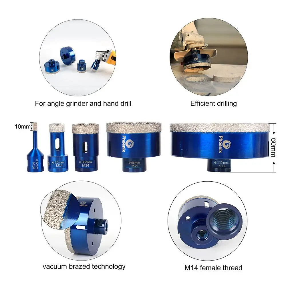 Mũi Khoan Kim Cương Raizi M14 Cho Gạch Đá 5-125mm - Daisan Mart