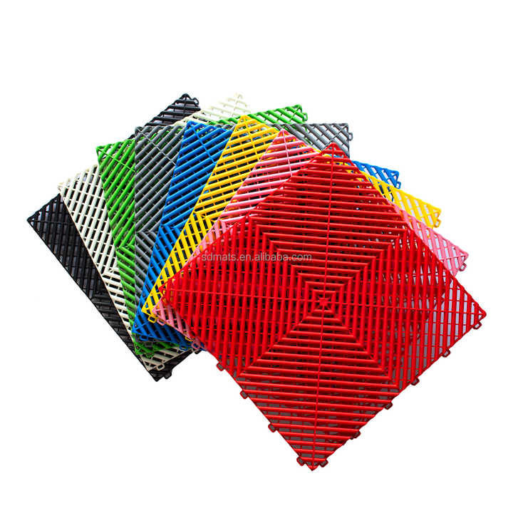Anti-slip Floor Tiles Interlocking Garage Floor Tiles Modular Floor Tiles PP PVC Plastic Industrial Indoor Office Building 