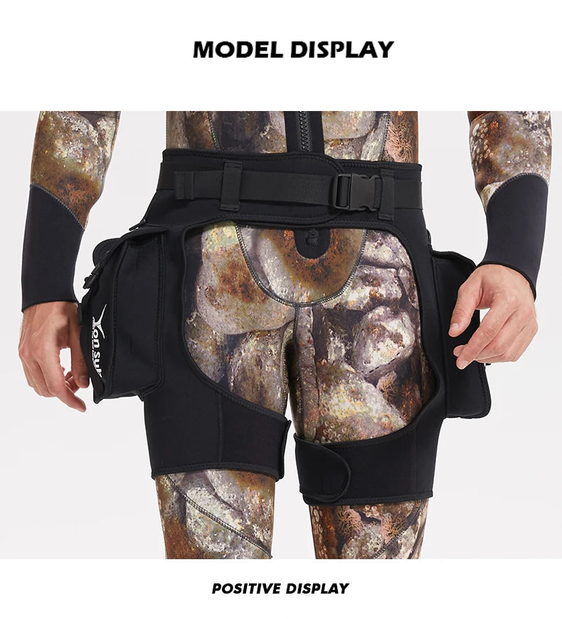 Quần bơi nam lặn co giãn, túi tiện dụng, dây đai