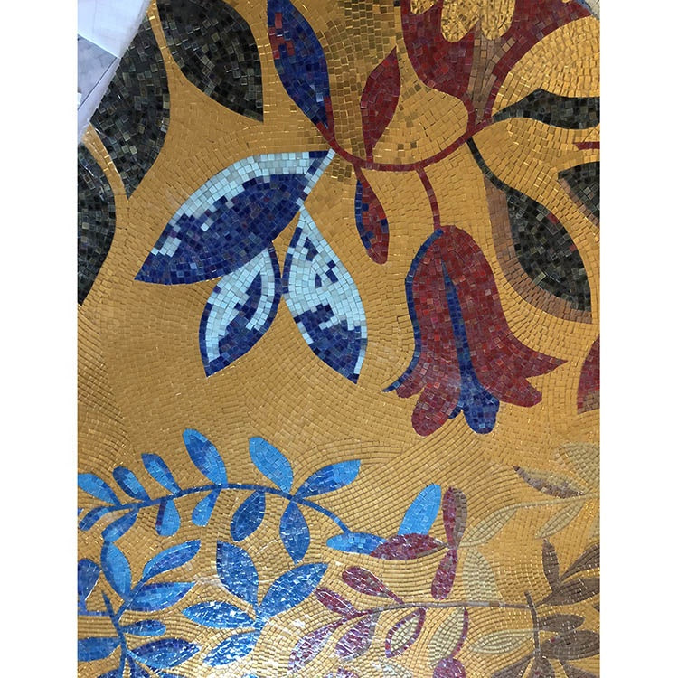 Luxury decorative glass mosaic leaves 