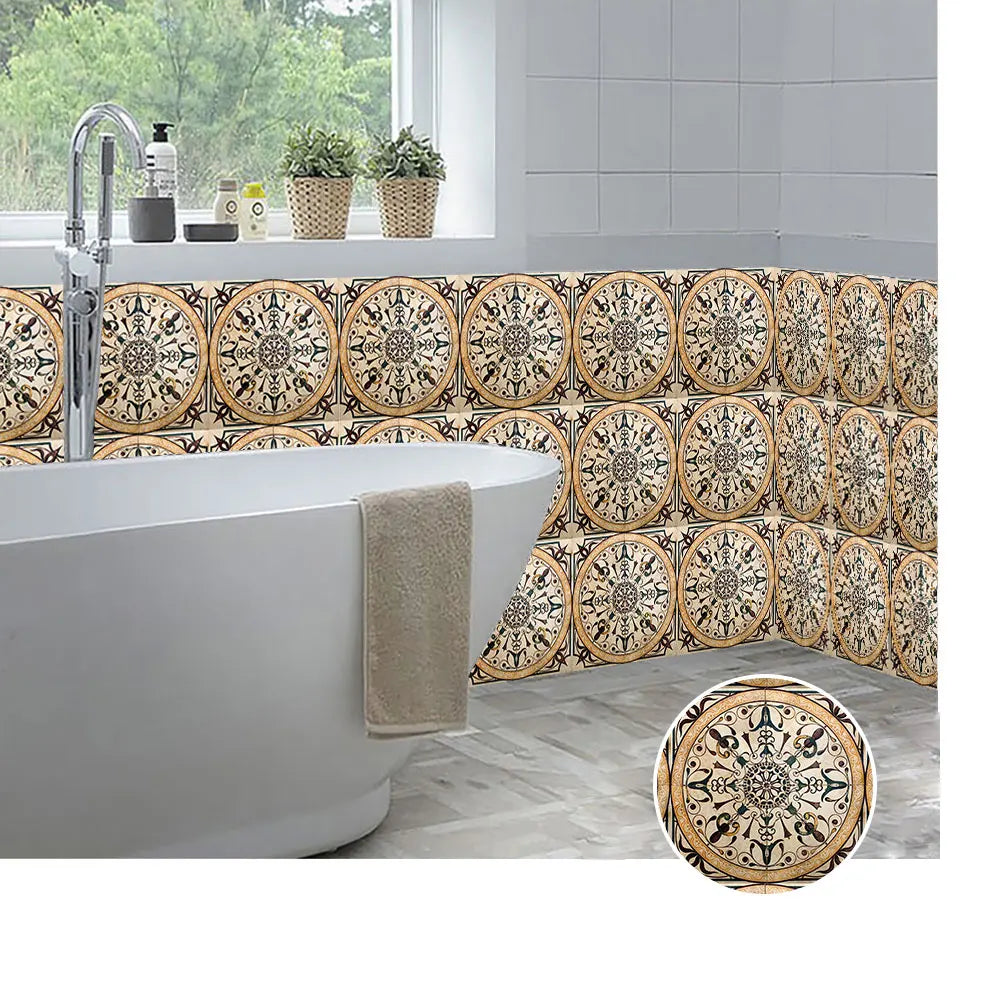 10 Pieces PVC Blue Gray Brick Wall Stickers