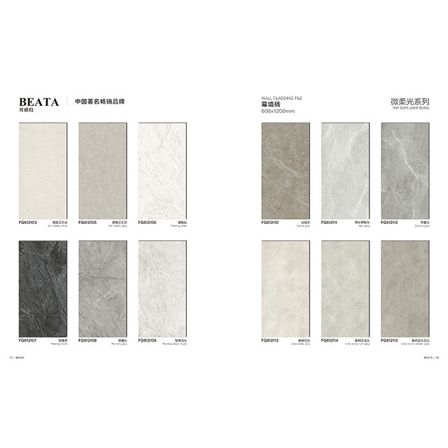 Modern design ceramic/glazed wall and floor tiles for outdoor landscape, limestone cement gray as accent 