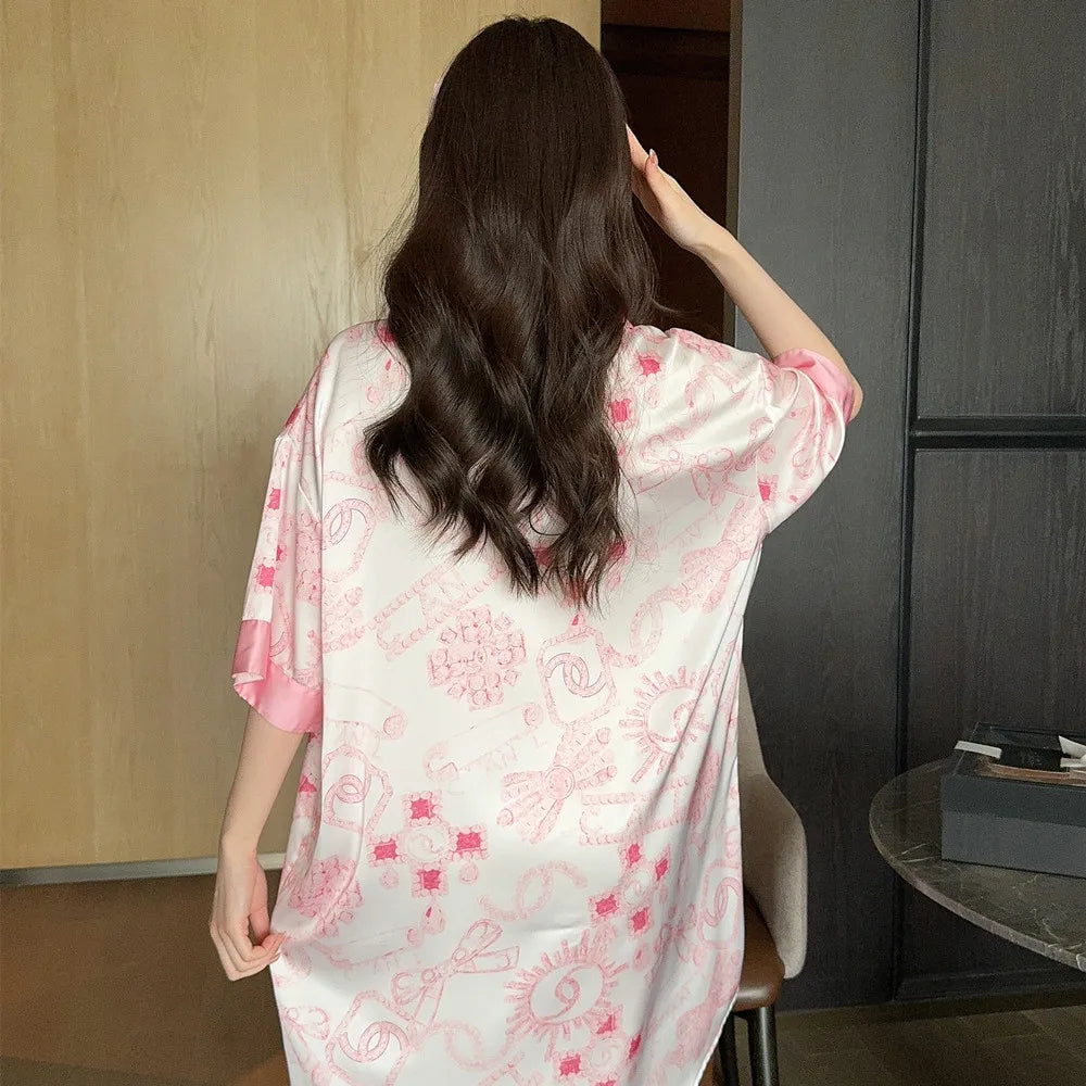 Áo Váy Dáng Rộng Nữ Satin Mùa Hè 2024 - Daisan Mart