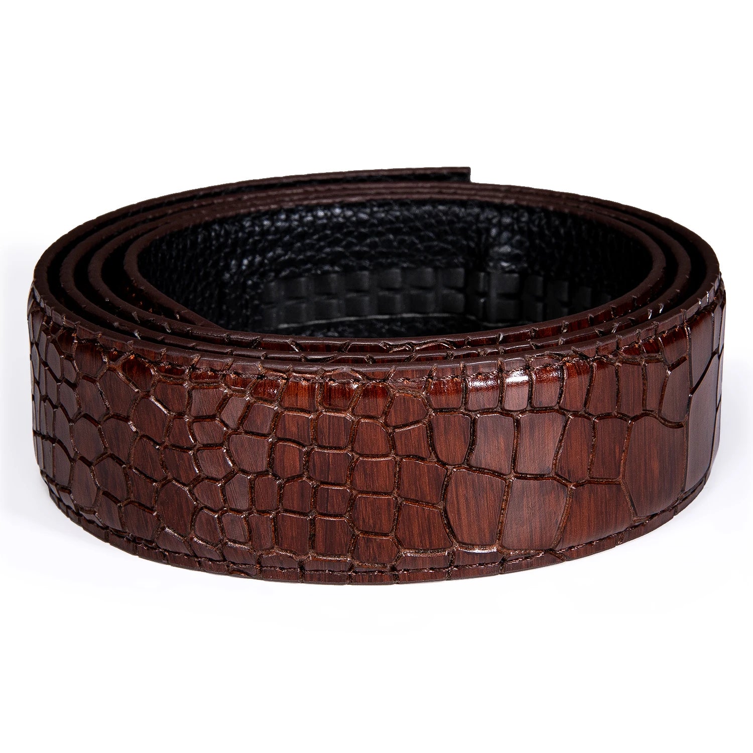 Thắt Lưng Da Bò 3.5cm Cao Cấp Không Khoá Màu Đỏ Xanh