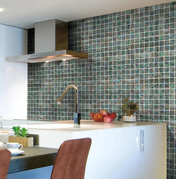 Square Abalone Mother of Pearl Mosaic Tile Shell Mosaic Interior Wall Kitchen Backsplash Tabletop Carpet Veneer - Daisan Mart