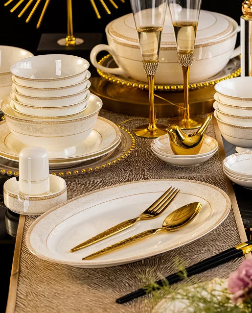 Bộ Bàn Ăn Sứ Xương 60 Món Noel Xiaozi Thanh Lịch