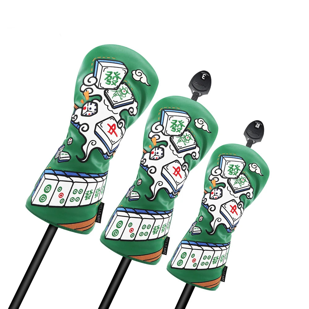 Mahjong Embroidered PU Leather Golf Club - Unique Style