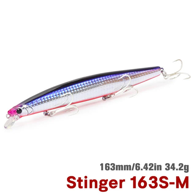 TSURINOYA 34.2g STINGER 163S Sinking Minnow 163mm Sea Fishing Lure Hard Artificial Pike Fishing Baits Tackle DW119