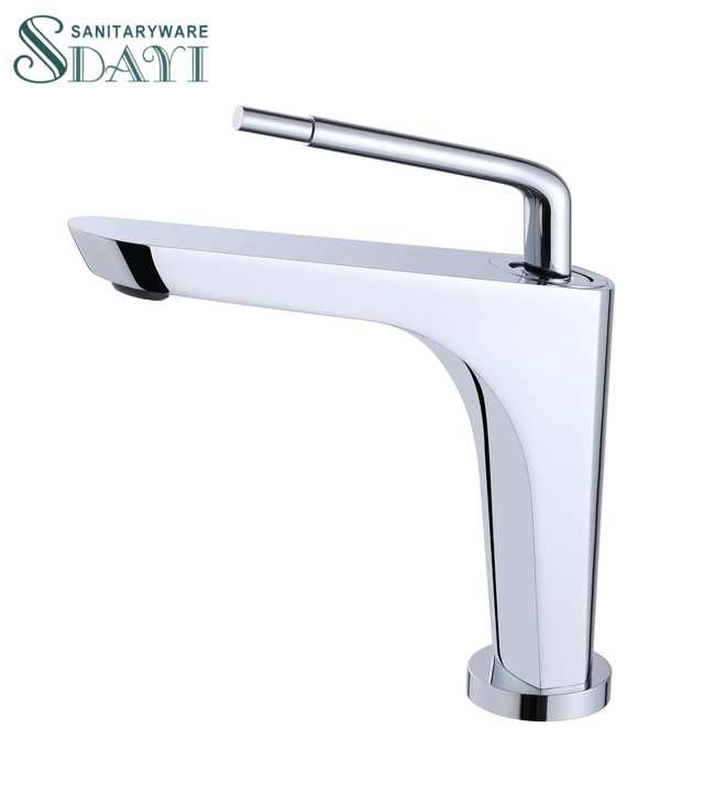 SDAYI Modern Polished Chrome Brass Basin Faucet 